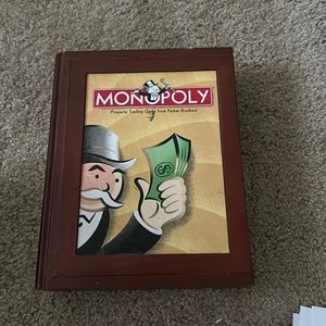 Vintage 2005! HASBRO Monopoly Game Collection Wooden Book Shelf Edition
